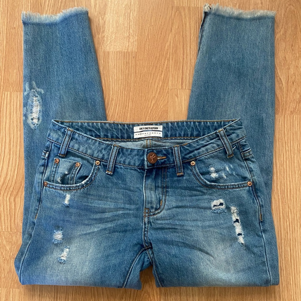 💥🎉HP!!!❤️‍🔥💥ONE X ONE TEASPOON FREEBIRDS 7/8 Length zipper ankle jeans